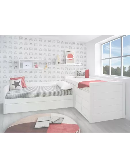 Letto ad elle con letto estraibile Lineare