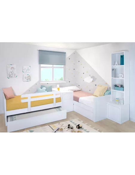 Camera con letto estraibile e letto con cassetti