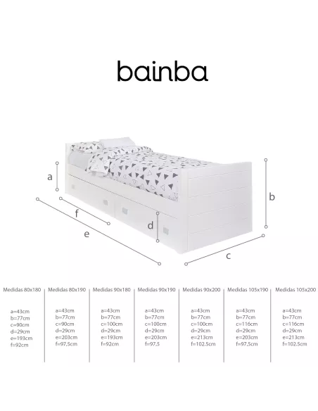 Letto con cassetti Lineare