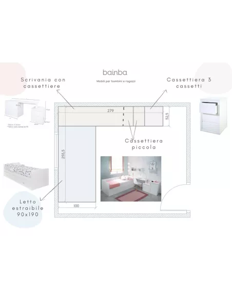 Piano cameretta disegno 3D