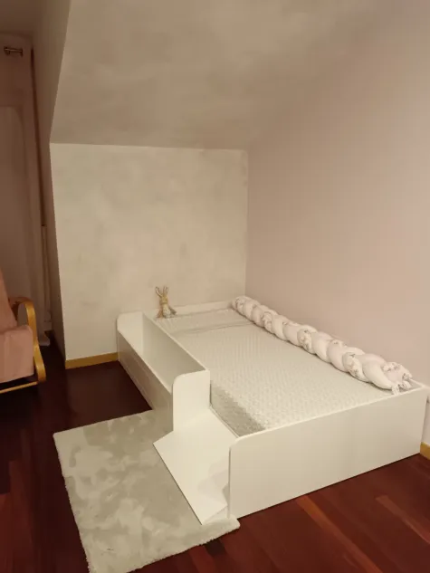 Letto montessori bianco con contenitore