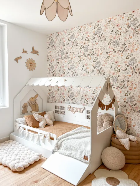 Letto a casetta montessori con contenidore