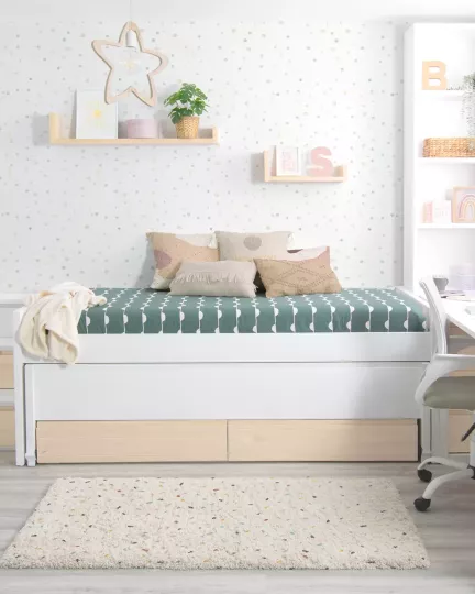 Letti con letto estraibile e cassetti